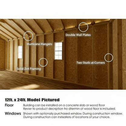 BestBarns Single Car Wooden Garage Kit – 24×24 ft