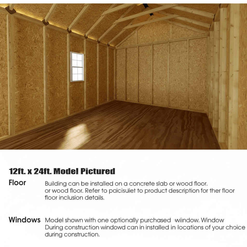 BestBarns Single Car Wooden Garage Kit – 24×24 ft