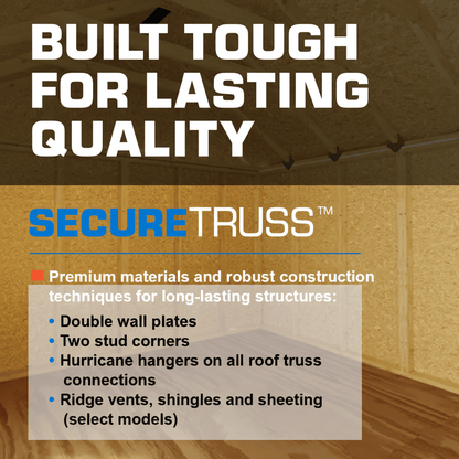 BestBarns Single Car Wooden Garage Kit – 12×16 ft